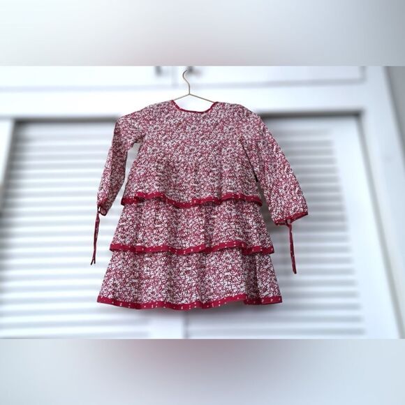 Carolina Herrera Kids Cotton Silk tiered Dress Size 6 - Picture 4 of 12
